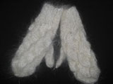 Woman's downy patterned Russian mittens